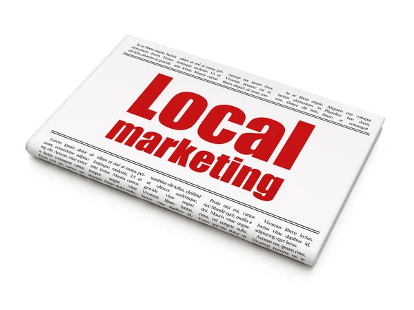 Advertising concept: newspaper headline Local Marketing — Stock Photo, Image