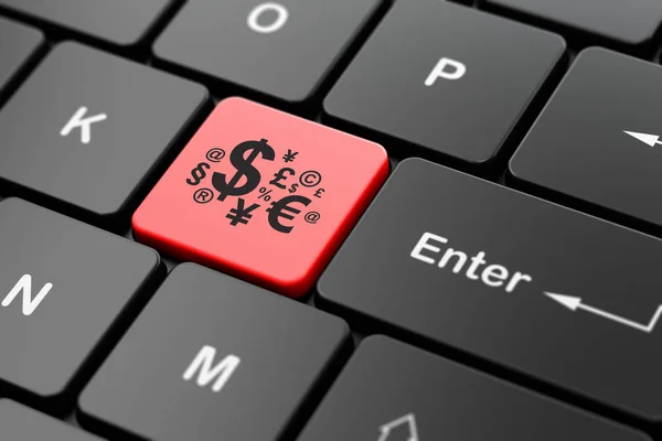 Marketing concept: Finance Symbol on computer keyboard background — Stock Photo, Image