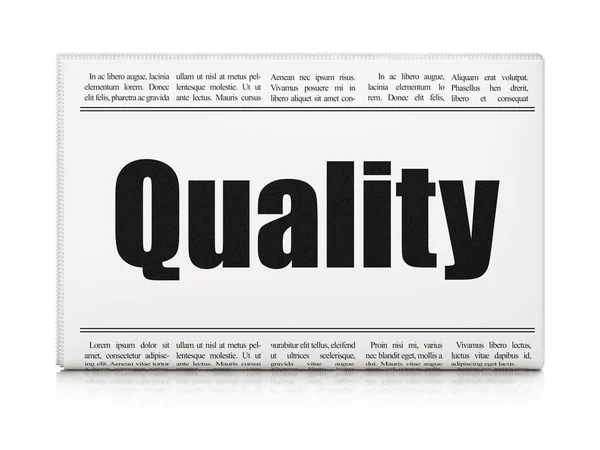 Marketing concept: newspaper headline Quality — Stock Photo, Image