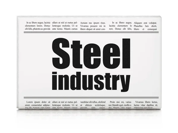 Koncepce oboru: novinový titulek ocelářský průmysl — Stock fotografie
