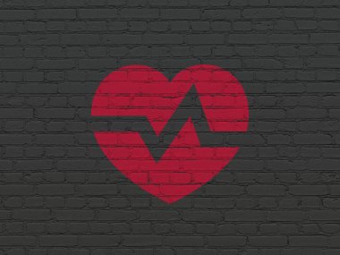 Sağlık kavramı: kalp duvar arka plan üzerinde