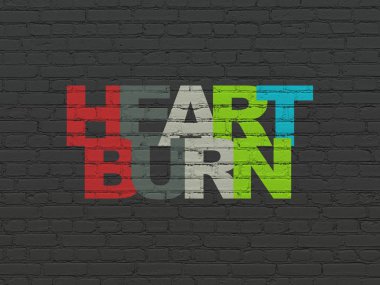 Tıp kavramı: mide ekşimesi duvar arka plan üzerinde