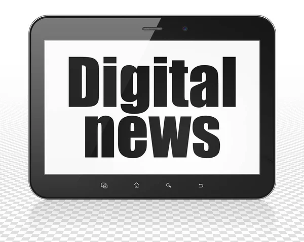 News concept: Tablet Pc Computer with Digital News on display — Stock Photo, Image