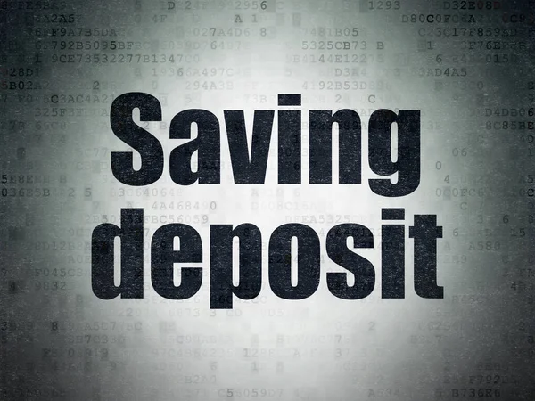 Concetto di denaro: deposito di risparmio su sfondo Digital Data Paper — Foto Stock