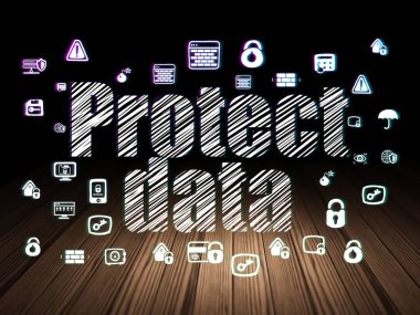 Güvenlik kavramı: grunge karanlık oda verileri korumak