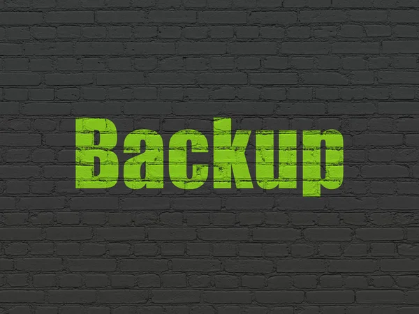 Datenbankkonzept: Backup auf Wandhintergrund — Stockfoto