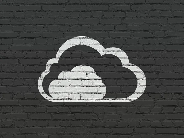 Concept de réseau Cloud : Cloud sur fond mural — Photo