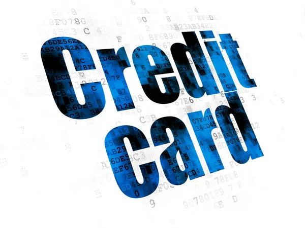 Koncepcji bankowości: karty kredytowej na tle cyfrowy — Zdjęcie stockowe