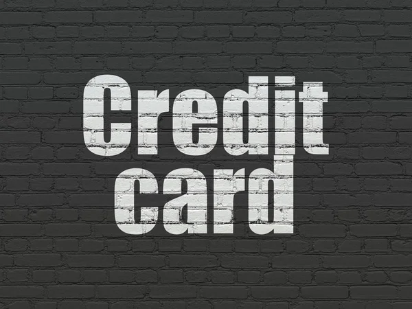 Koncept měny: kreditní karta na zeď na pozadí — Stock fotografie