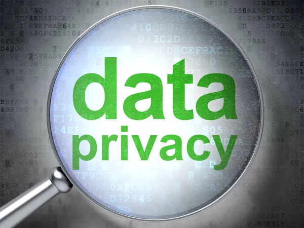 Concetto di protezione: privacy dei dati con vetro ottico — Foto Stock