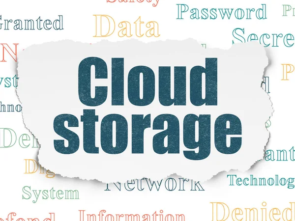 Privacy concept: Cloud Storage on Torn Paper background — Stock Photo, Image