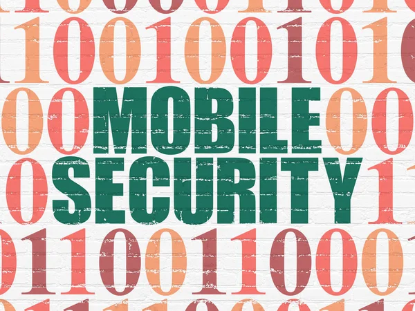 Privatsphäre-Konzept: Mobile Sicherheit auf Wandhintergrund — Stockfoto