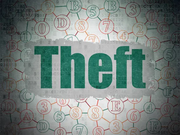 Emniyet konsepti: hırsızlık dijital veri kağıt arka plan üzerinde
