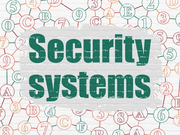 Koncepcja bezpieczeństwa: bezpieczeństwo systemów na tle ściany — Zdjęcie stockowe
