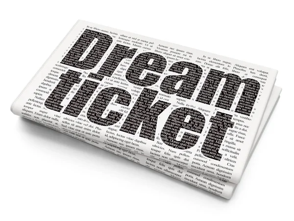 İş kavramı: rüya bilet gazete arka plan üzerinde — Stok fotoğraf