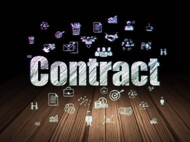 İş kavramı: grunge karanlık odada sözleşme