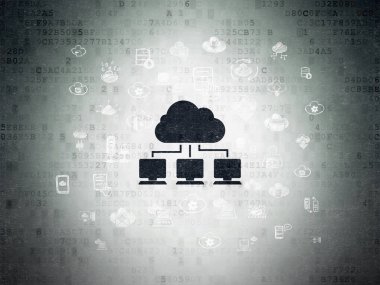 Ağ kavramı bulut: dijital veri kağıt arka plan bulut ağda