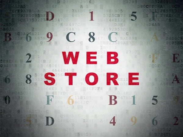 Web development concept: Web Store on Digital Data Paper background — Stock Photo, Image