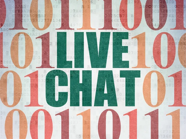 Conceito de Web design: Chat ao vivo em fundo de papel de dados digitais — Fotografia de Stock