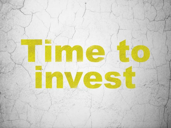 Tidslinje begrepp: tid att investera på vägg bakgrund — Stockfoto