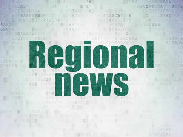 Концепция новостей: региональные новости на фоне цифровых документов — стоковое фото