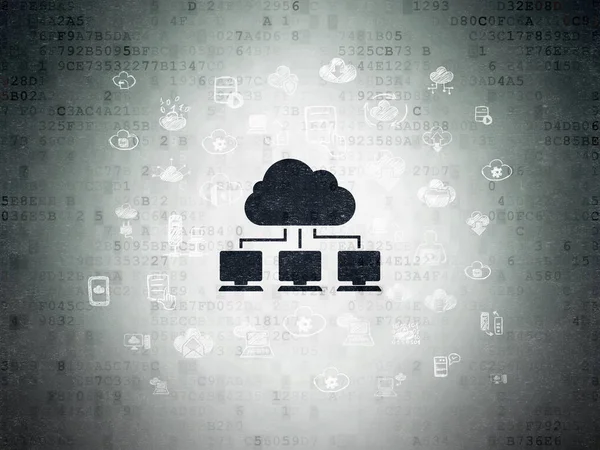 Ağ kavramı bulut: dijital veri kağıt arka plan bulut ağda