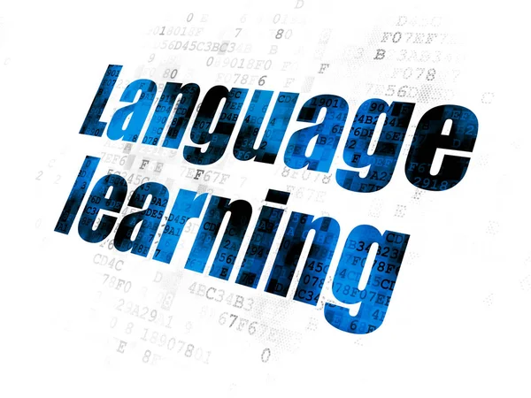 Concepto educativo: aprendizaje de idiomas en el contexto digital —  Fotos de Stock