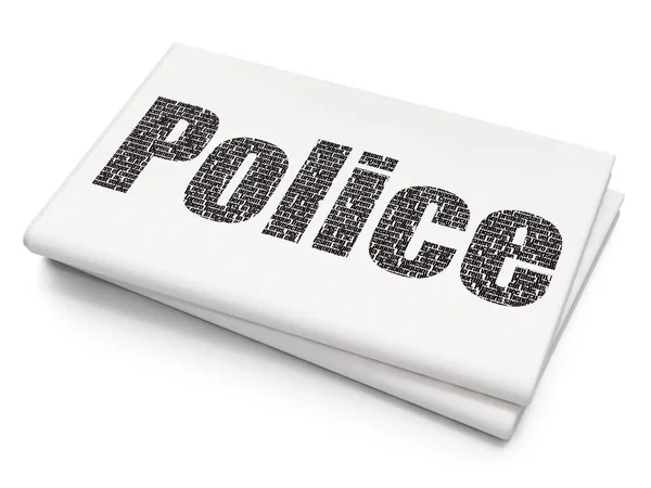 Concetto di legge: polizia su sfondo Blank Newspaper — Foto Stock