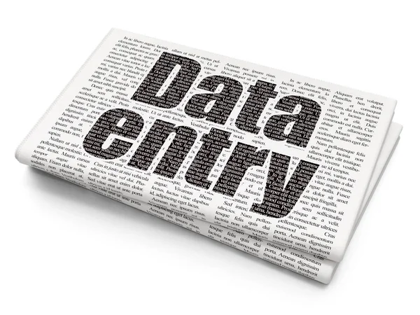 Information concept: Data Entry on Newspaper background — Stock Photo, Image