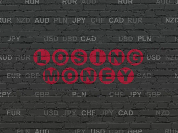 Currency concept: Losing Money on wall background