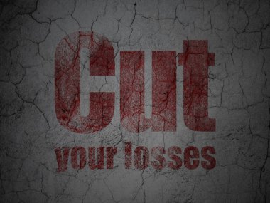 İş kavramı: grunge duvar arka plan üzerinde zarardan dönmesini