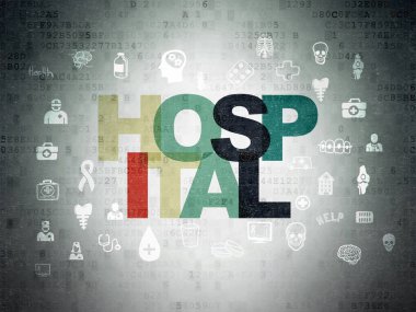 Sağlık kavramı: hastane dijital veri kağıt arka plan üzerinde