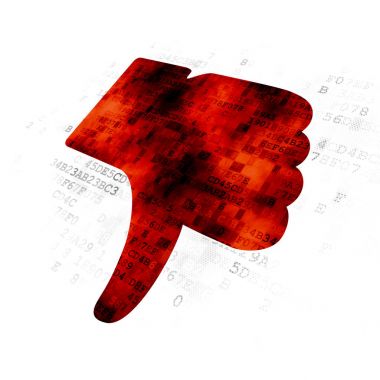 sosyal medya kavramı: dijital arka başparmak aşağı