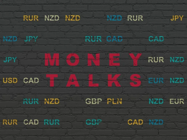 사업 개념: 벽 배경에 돈 회담 — 스톡 사진