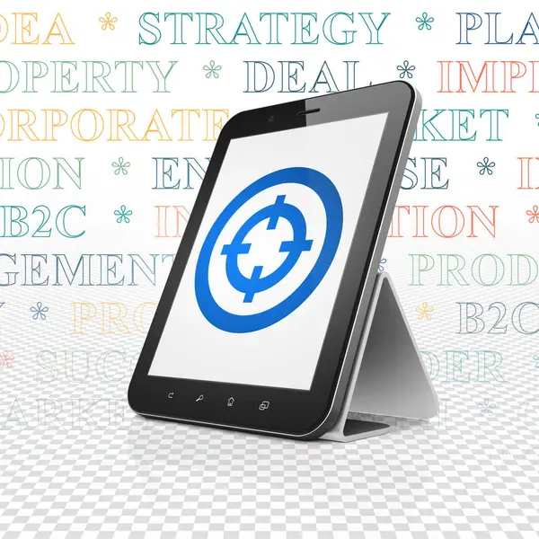 Concepto de Finanzas: Tablet Computer con Target en pantalla — Foto de Stock