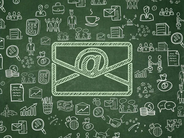 Концепция бизнеса: Электронная почта на фоне школьного совета — стоковое фото