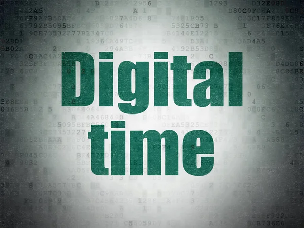Pojem o čase: digitální čas na digitálních dat. papír na pozadí — Stock fotografie