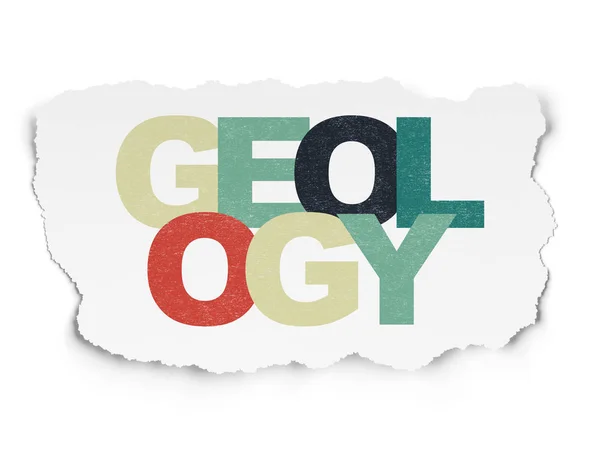 Vetenskap koncept: geologi på sönderrivet papper bakgrund — Stockfoto