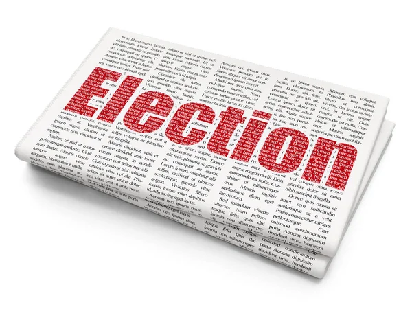 Концепція політики: вибори на фоні газети — стокове фото