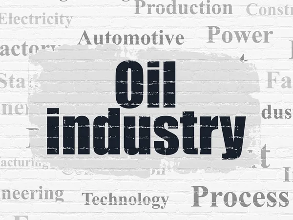 Concepto de industria: Industria petrolera sobre fondo de pared —  Fotos de Stock