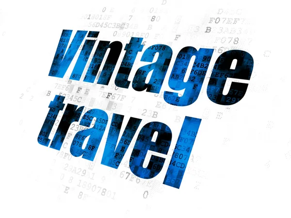Pojęcie turystyki: Vintage podróże na tle Digital — Zdjęcie stockowe