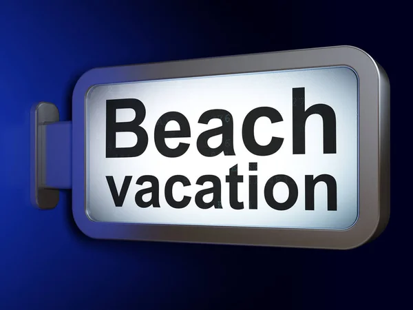 Concepto de vacaciones: Vacaciones en la playa en el fondo de la cartelera — Foto de Stock
