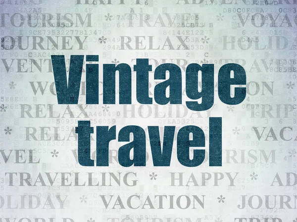 Vacation concept: Vintage Travel on Digital Data Paper background — Stock Photo, Image