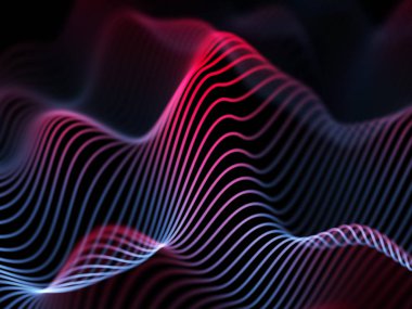 Bilgi teknolojisi kavramı: soyut mavi parlak dalgalar.