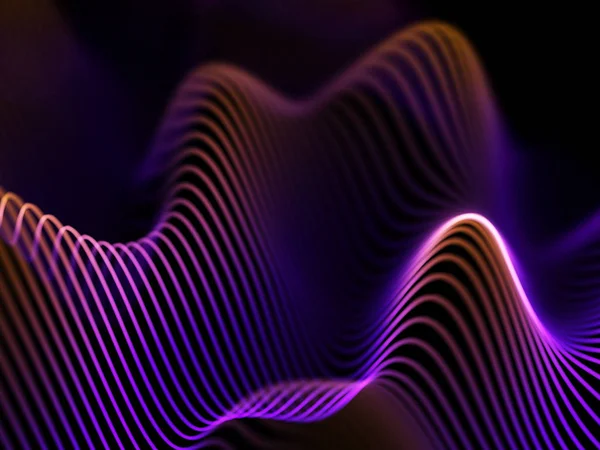 Концепция информационных технологий: абстрактные синие светящиеся волны . — стоковый вектор