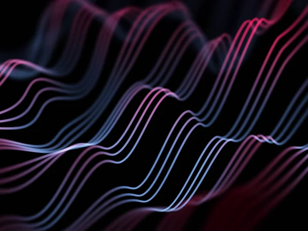 Concepto de tecnología de la información: ondas brillantes azules abstractas . — Vector de stock