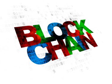 Para birimi kavramı: Blockchain dijital arka plan üzerinde
