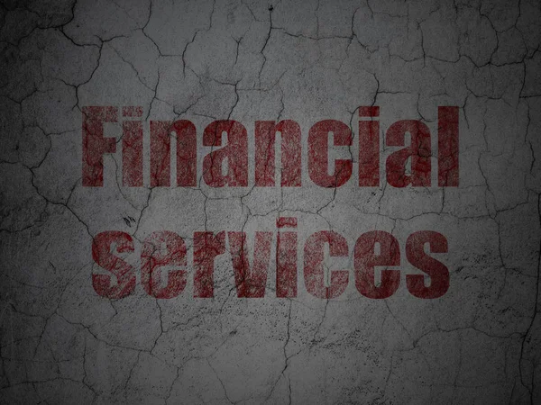 Conceito bancário: Serviços financeiros em fundo de parede grunge — Fotografia de Stock