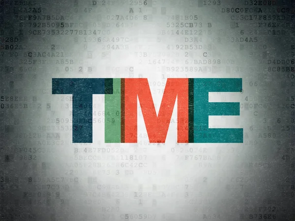 Pojęcie czasu: czas na tle cyfrowych danych papierze — Zdjęcie stockowe
