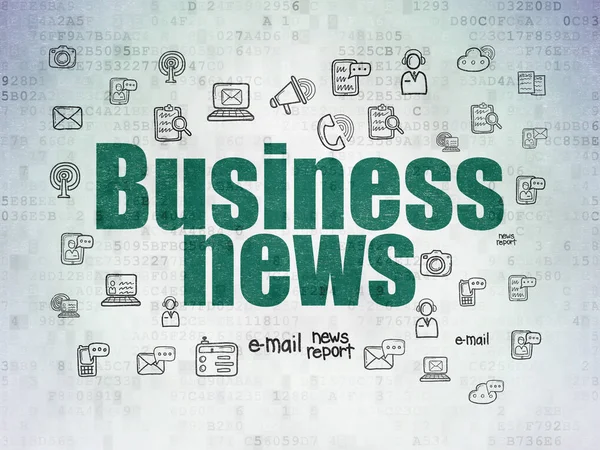 News concept: Business News on Digital Data Paper background